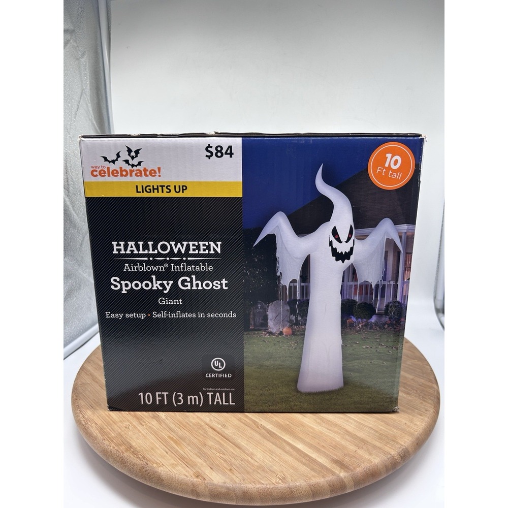 Gemmy Halloween 10 ft Lights Up Spooky Ghost Airblown Inflatable Brand New